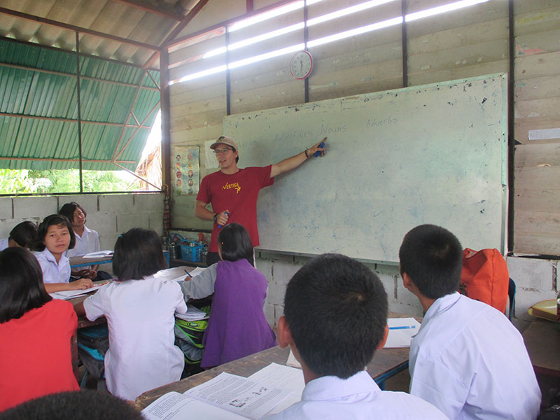 Loic with his students in Mae Sot