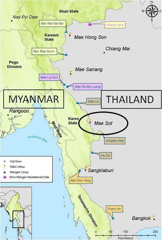 Map of Mae Sot